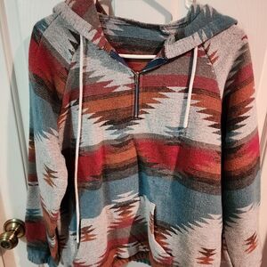 Women's Multicolor Hooded Top